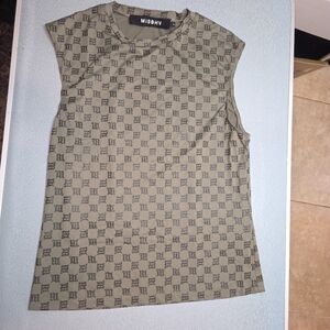 MISBHV Sleeveless Monogram Tank Top Men’s M Olive Gothic Logo Stretch